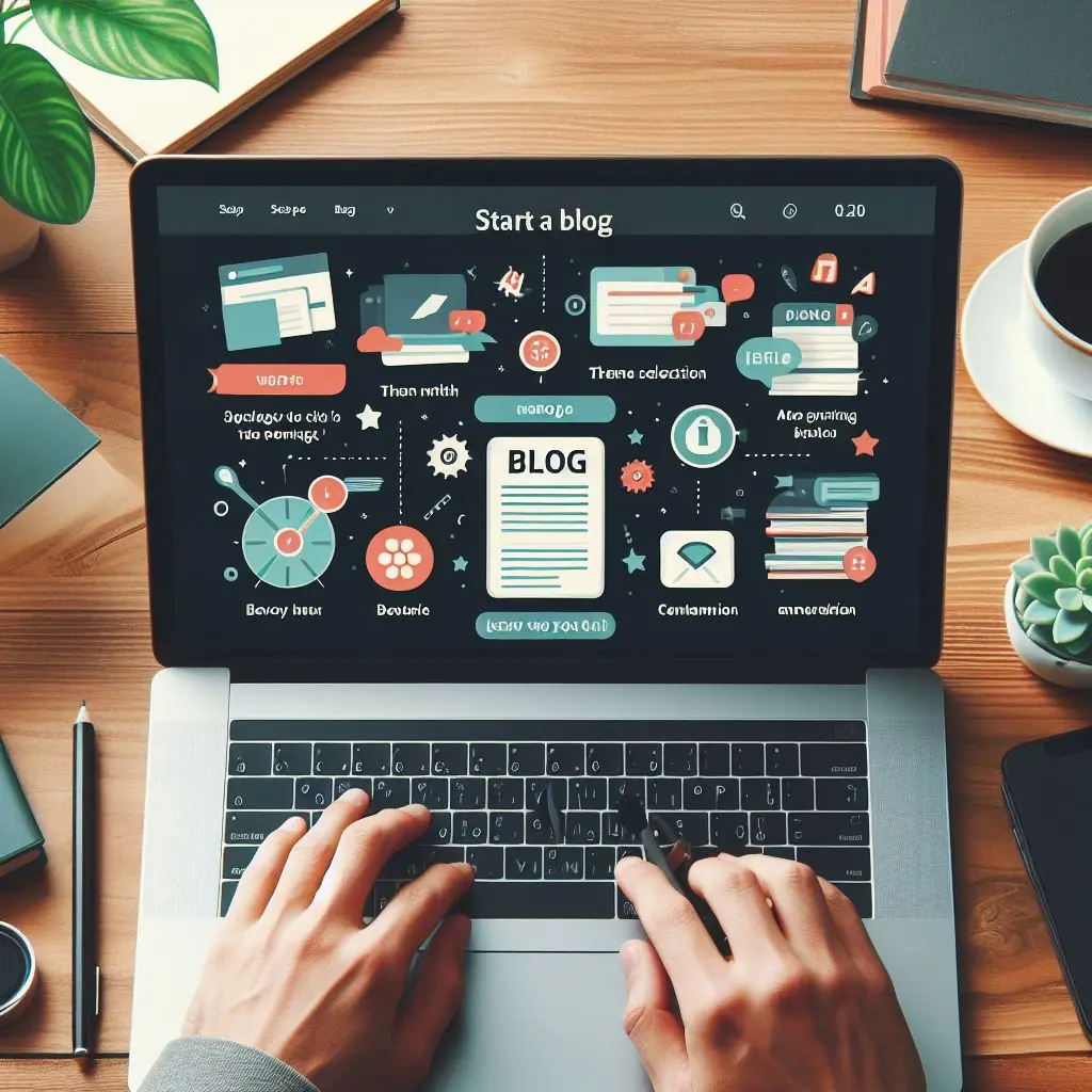 A imagem "Como Criar um Site" retrata um ambiente digital dinâmico e inspirador, de uma pessoa construindo um site