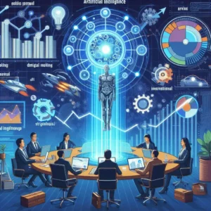 Imagem mostrando o impacto da inteligência artificial no marketing digital, destacando estratégias avançadas, ferramentas poderosas e resultados inovadores.