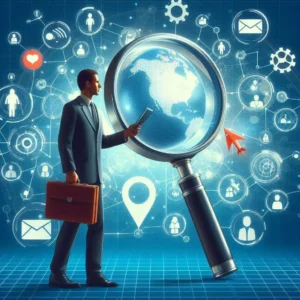 A imagem representa redes sociais como ferramenta de busca para negócios.