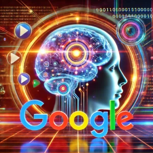 A imagem representa o impacto da Inteligência Artificial no Google.